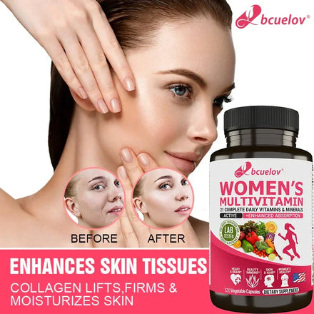 Women's Daily Multivitamin & Mineral - Best for Hair, Skin, Nails, Heart, Brain - Natural Energy, Supports Overall Health