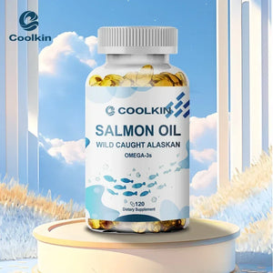Salmon Oil Supplement - Contains Omega-3, EPA, DHA and Vitamin D for Brain and Heart Health
