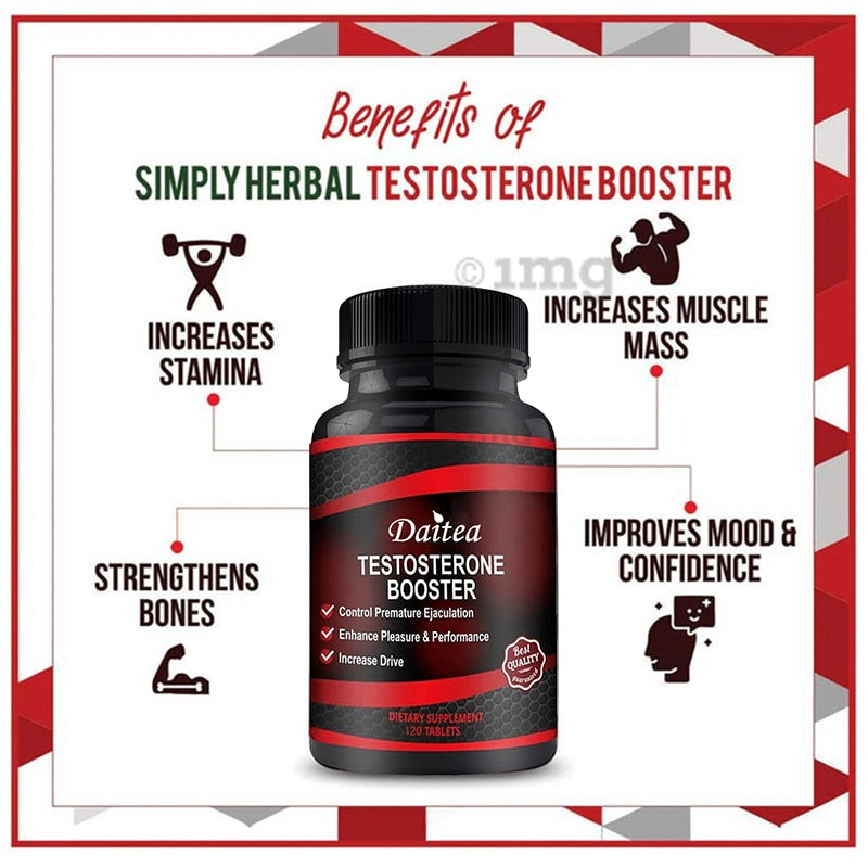 Daitea Testosterone Booster for Men - Testosterone Supplements for Health, Energy & Endurance, Muscle Mass