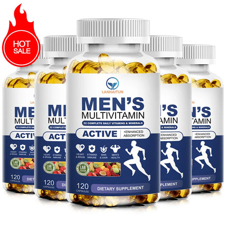 LANHAITUN 5 Bottles Men's Multivitamin and Mineral Supplements - 22 Combinations, Support Overall Immune Health, Provide Energy in Pakistan