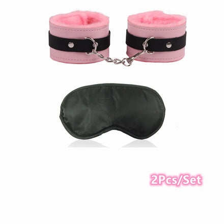 Exotic Sexy Accessories Kit of Sex Eye Mask Bdsm Bondage Games Toys with Handcuffs for Couples Adults Sex Blindfold Flirting