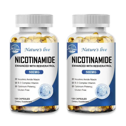 NATURE'S LIVE Nicotinamide Resveratrol 500MG, Anti-aging NAD Supplement 120/240/480 Capsules