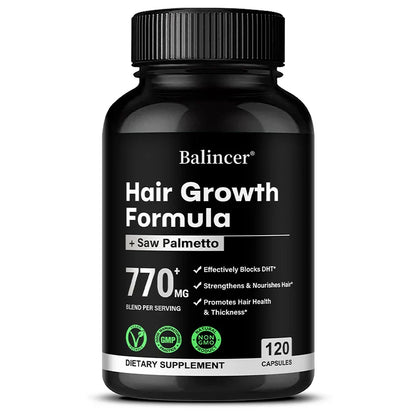 Saw Palmetto Capsules - with Multivitamins, Biotin, Promotes Hair Growth, Hair Loss, Promotes Hair Thickness and Overall Health
