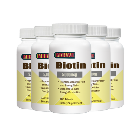 Free Shipping MBHAVE  BIOTIN Promotes Healthy Hair and Strong Nails Supports Cellular Energy Production