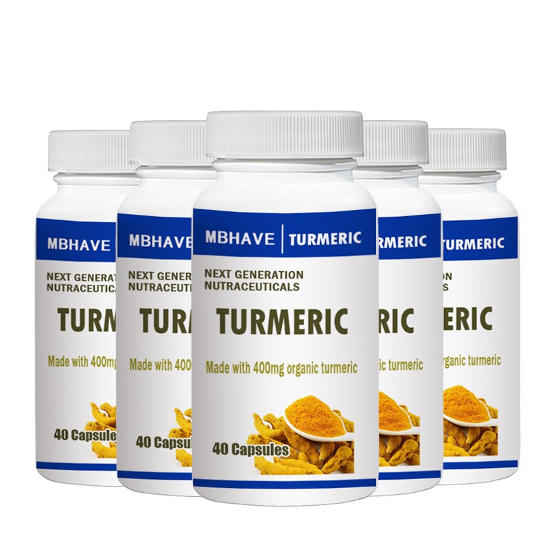 Free shipping TURMERIC 500mg 40pcs May slow or prevent blood clots Reduces depression symptoms