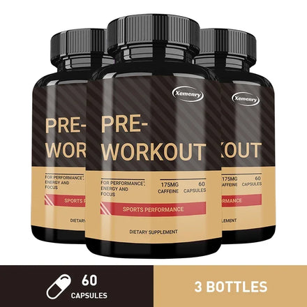 Pre-Workout Supplement - with Creatine Monohydrate, Citrulline - Replenish Energy, Build Muscle, Improve Athletic Performance