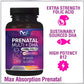 Female prenatal multivitamin containing folic acid, Omega 3, vitamin D3, B6, B12, and iron DHA, non GMO-60 soft capsules