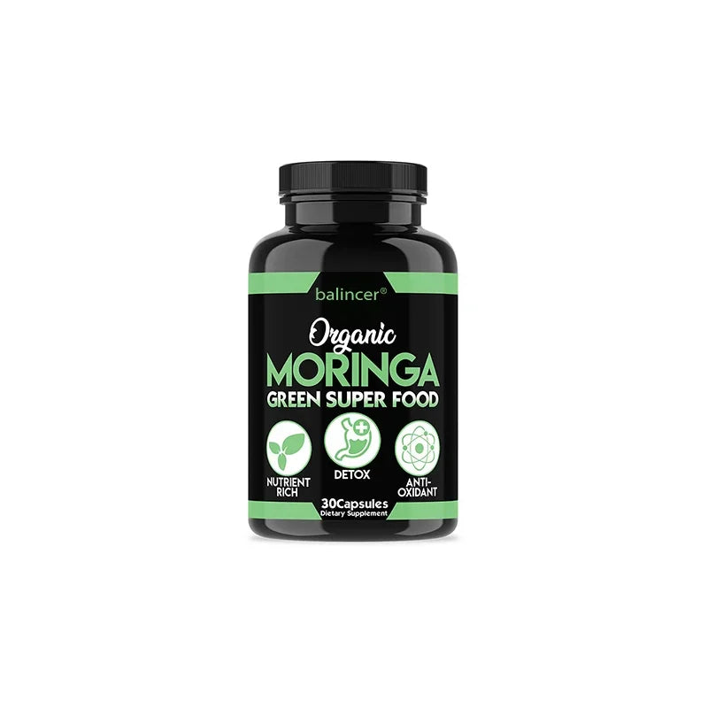 Moringa Capsules - Helps with Healthy Circulation of The Eyes, Brain and Digestive System, Fights Fatigue, and Improves Immunity