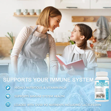 Pure Bovine Colostrum Tablet, Cattle Colostrum Supplement for Gut Health, Immune Support, Muscle Recovery Probiotic 80 pills