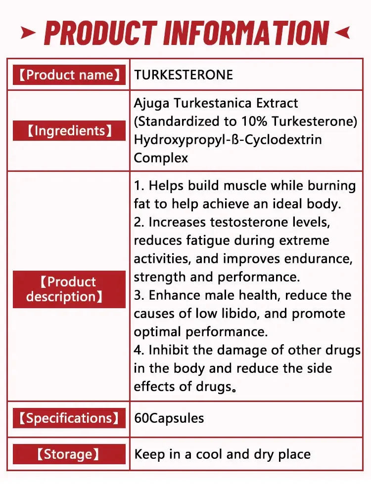 Turkesterone Capsule Mass Gainer Stamina Muscle Masse Nergy Fat Increasing Tablets Man Fat Growth Weight Gain for Men's Health