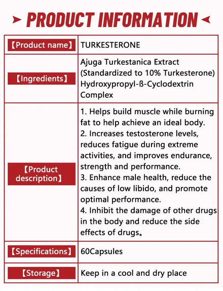 Turkesterone Capsule Mass Gainer Stamina Muscle Masse Nergy Fat Increasing Tablets Man Fat Growth Weight Gain for Men's Health