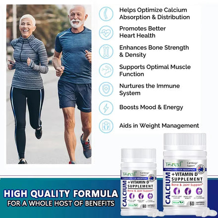 Trorexl Height Growth Pills Calcium Supplement Vitamin D3 Vegetarian Softgels Help Grow Taller,Immune & Bone Health Healing