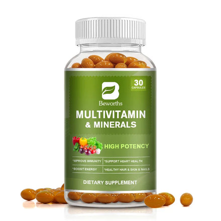 BEWORTHS Multivitamin & Minerals Capsule Support Energy,Focus,Mood ,Hair,Skin and Nails Health Relieve Stress