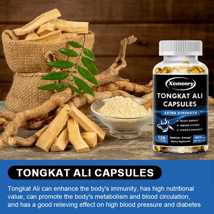 Tongkat Ali Capsules, Enhance Male Sexual Function, Tonify Kidney, Anti-Fatigue, Relieve Gout, Dietary Supplement