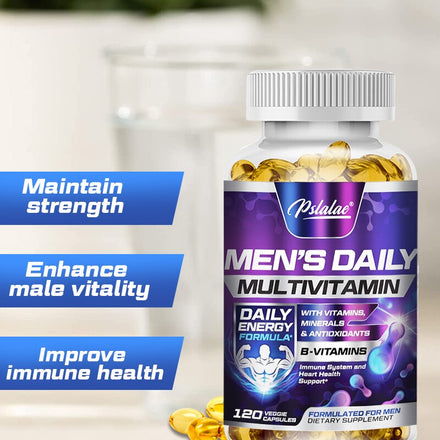 Men's Multivitamin Supplement with Vitamins A, B12, C, D and E for Energy Support and Zinc for Immune Health