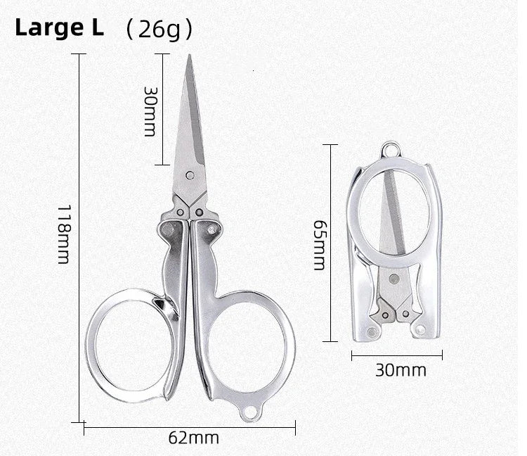 S/M/L Folding Scissors Pocket Travel Small Crafts Sharp Blade Mini Thread Tailor Scissors Utility Knife For Paper Work