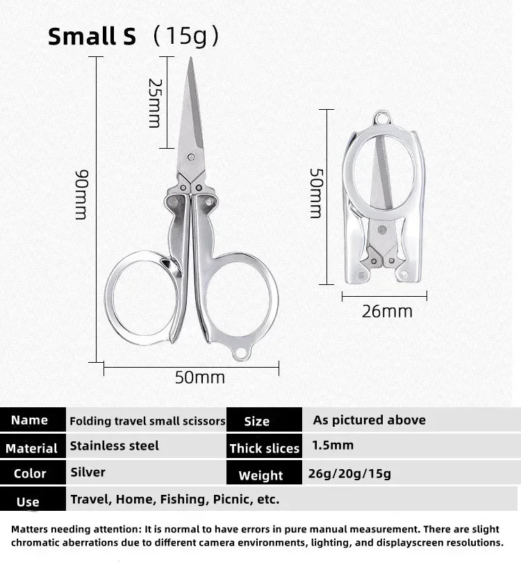 S/M/L Folding Scissors Pocket Travel Small Crafts Sharp Blade Mini Thread Tailor Scissors Utility Knife For Paper Work