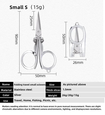 S/M/L Folding Scissors Pocket Travel Small Crafts Sharp Blade Mini Thread Tailor Scissors Utility Knife For Paper Work