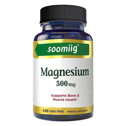 SOOMIIG Magnesium 500 Mg - Mineral Supplement - Supports Bone & Muscle Health, Energy Metabolism, Sleep Quality, 120 Capsules
