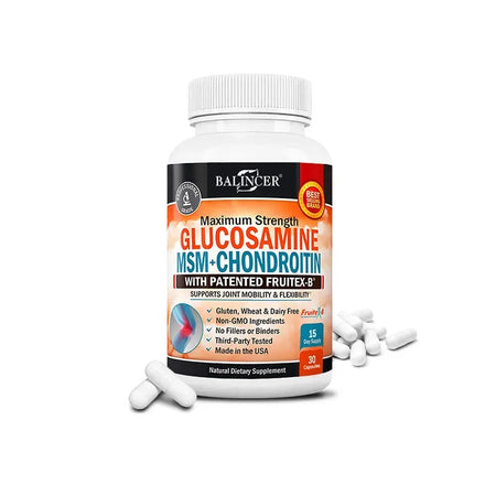 Glucosamine MSM Chondroitin Curcumin - Helps Support Sciatic Nerve Care and Joint Health - for Men & Women - Vegetarian Capsules