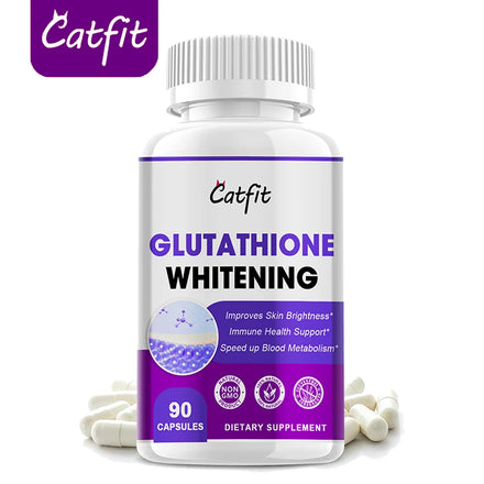 Catfit 90pcs Glutathione Powerful Whitening Capsule Spots Remove Anti-Aging Dull Skin Care Collagen &Hyaluronic acid Supplement in Pakistan