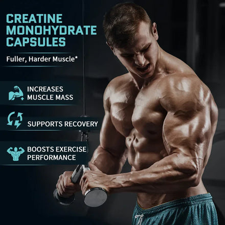 Original Creatine Monohydrate Supplement Whey Growth Capsule for Muscle Mass Man Muscle Mass Synthesis Building Proteins for Gym