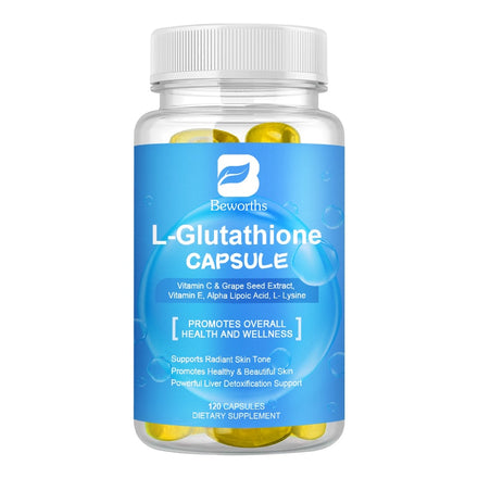 BEWORTHS L-Glutathione Capsules Skin Whitening Supplement Collagen Antioxidant Anti-Aging Boosting Immunity Dull Beauty Health