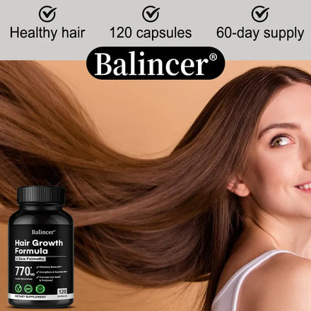 Saw Palmetto Capsules - with Multivitamins, Biotin, Promotes Hair Growth, Hair Loss, Promotes Hair Thickness and Overall Health