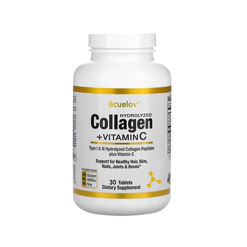 bcuelov Hydrolyzed Collagen Peptides - Nutritional Supplement for Healthy Hair, Skin and Nails