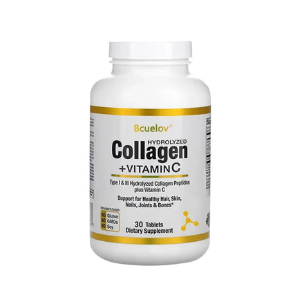 bcuelov Hydrolyzed Collagen Peptides - Nutritional Supplement for Healthy Hair, Skin and Nails