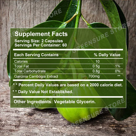 Garcinia Cambogia Capsule for Weight Loss Fat Burner Appetite Suppress Enhance Metabolism Supplement