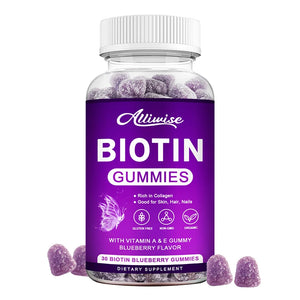Alliwise Biotin Gummies Collagen for Hair Growth Whitening Skin Care Health Nails &anti Aging Vitamins C E Dietary Supplement in Pakistan