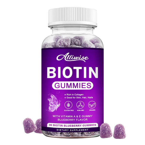 Alliwise Biotin Gummies Collagen for Hair Growth Whitening Skin Care Health Nails &anti Aging Vitamins C E Dietary Supplement in Pakistan in Pakistan