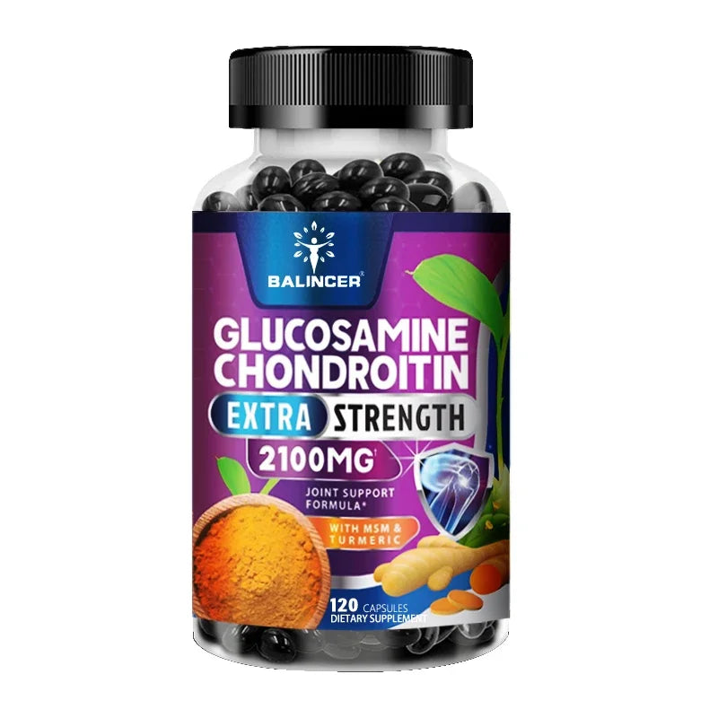 Chondroitin Turmeric MSM Glucosamine Triple Strength 2100 Mg for Hips, Knees, Joints & Back Comfort - Joint Supplements