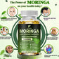 Pure Organic Moringa Oil Leaf Powder Capsules 1000mg, Immune System&Energy Booster - Vegetarian Supplements for Healthy Capsules