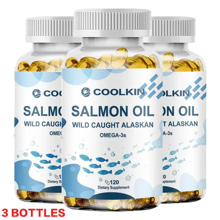 Salmon Oil Supplement - Contains Omega-3, EPA, DHA and Vitamin D for Brain and Heart Health