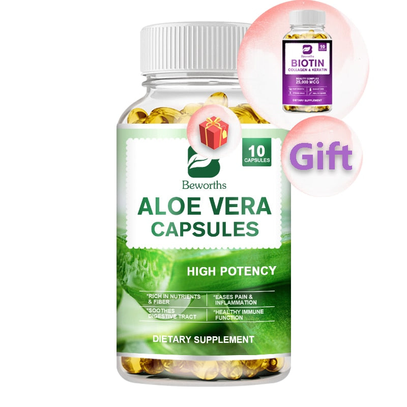 BW Aloe Vera Supplement Fat Burning Digestion Health Support Regulating Blood Sugar for Women&Man Health Multivitamin Capsule