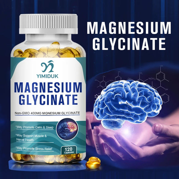 Magnesium Glycinate Capsules 400mg High Absorption Bone Support Health Care Mineral Supplement Promotes Muscle Gel 120 Capsules in Pakistan in Pakistan