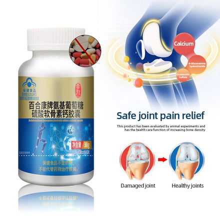 Joint Pain Relief Supplements Pills Glucosamine Chondroitin Sulfate Calcium Capsules Bone Arthritis Remover CFDA Approved