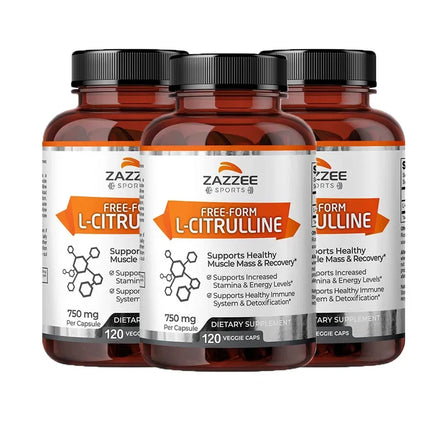 Supplement with L-Citrulline - Healthy Muscle Building, Energy, Strength, Immune System Support -120 Capsules Dietary Supplement