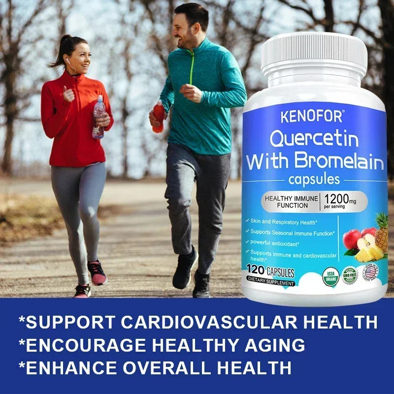 Quercetin 1200 mg with Bromelain and Zinc - Natural Immune Support Supplement, Antioxidant, Skin and Respiratory Health