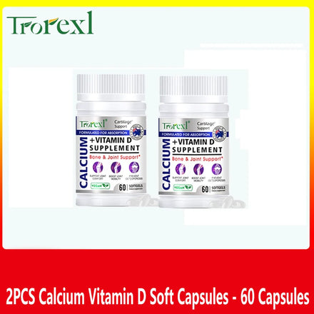 Trorexl Height Growth Pills Calcium Supplement Vitamin D3 Vegetarian Softgels Help Grow Taller,Immune & Bone Health Healing
