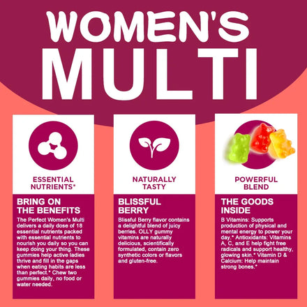 Women's Multi Vitamin Complex Gummies - Multivitamin and Multimineral - for Skin Hair Health Energy Immune Support