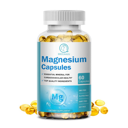 BBEEAAUU Chelated Magnesium Glycinate Capsules Promotes Muscle Heart and Bone Health Help Sleep Muscle Relaxation Anxiety Relief