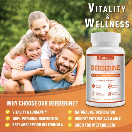 Berberine Supplements - for Lipid Metabolism, Weight Management, Immune System, Digestive Health, and GI Function