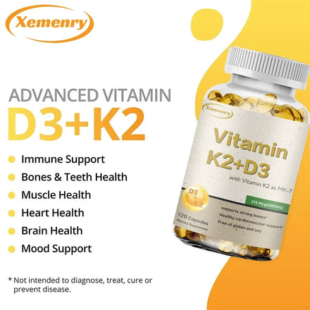 Vitamin K2 D3 Supplement Multivitamin To Boost Immunity and Support Healthy Teeth, Bones, Heart and Joints 120 Capsules in Pakistan