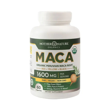 Organic Maca Root - Helps with Mental Clarity, Focus and A Sense of Calm, Improves Energy, Stamina and Mood, and Boosts Energy