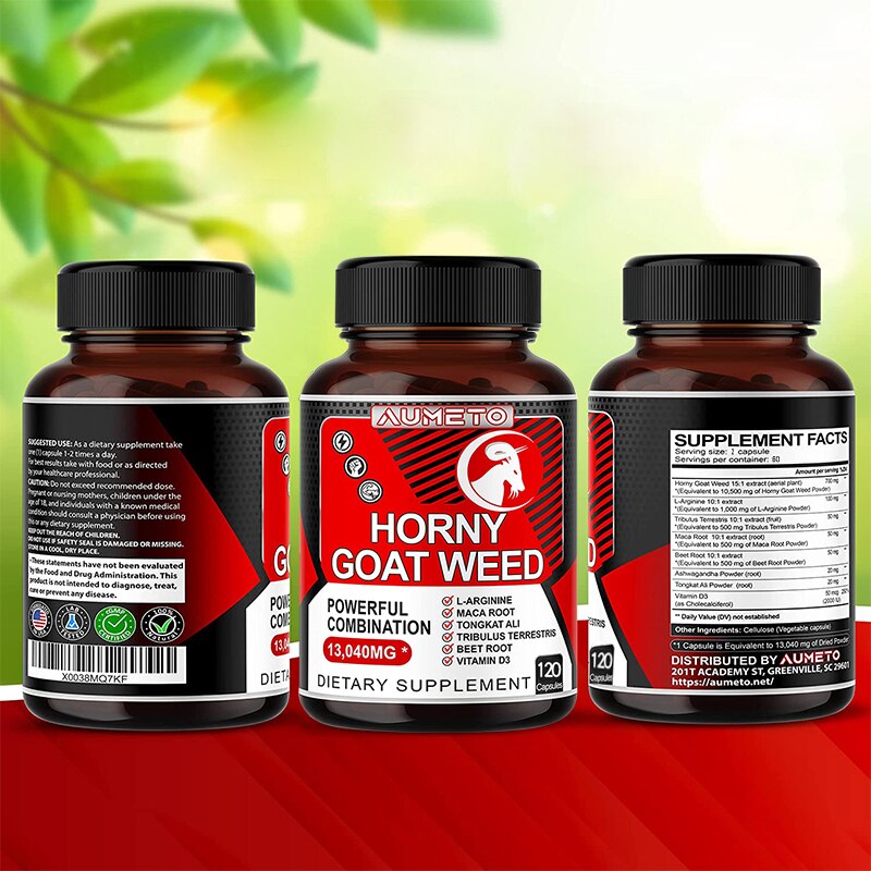 Natural Supplement Quality Goat Weed for Men and Women, Long Lasting, Strength, Concentration