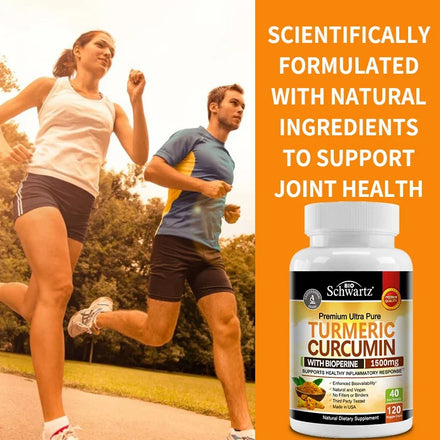 Curcumin with BioPerine 1500mg | Turmeric Capsules with Black Pepper, Joint Health Dietary Supplement Vegetarian