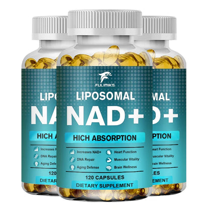 Liposomal Pure NAD + Supplement 1000mg, Highest NAD Pontcy High Absorption Energy & DNA Repair Anti-Aging 120 Capsules